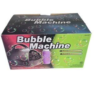 Birthday ANY Party Bubble Machine w/ Bubbles‎ A/C Adapter Battery Powered NEW